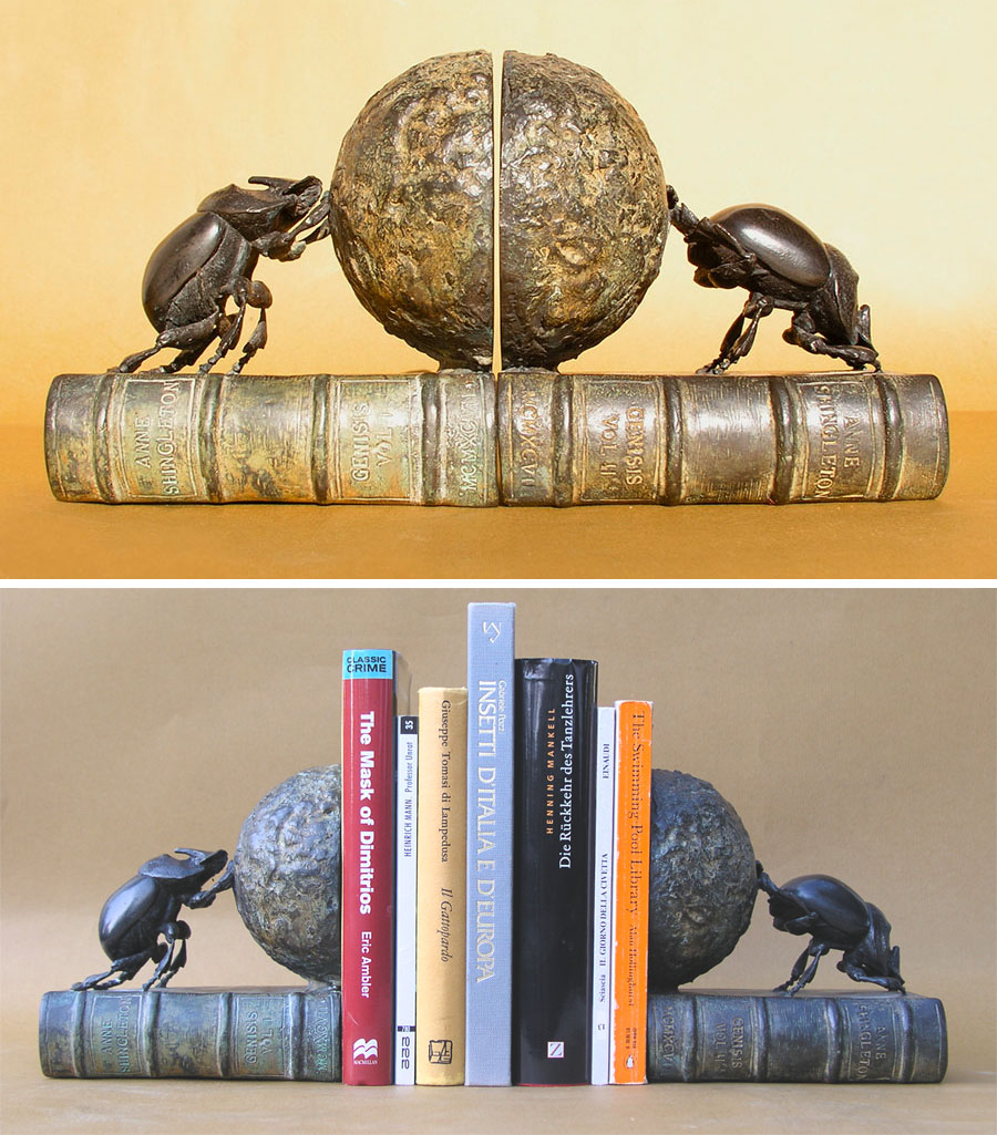Dung-beetle bookends