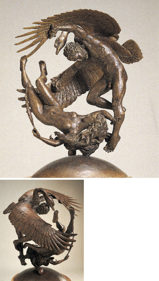leda e il cigno -  sculture in bronzo di anne shingleton