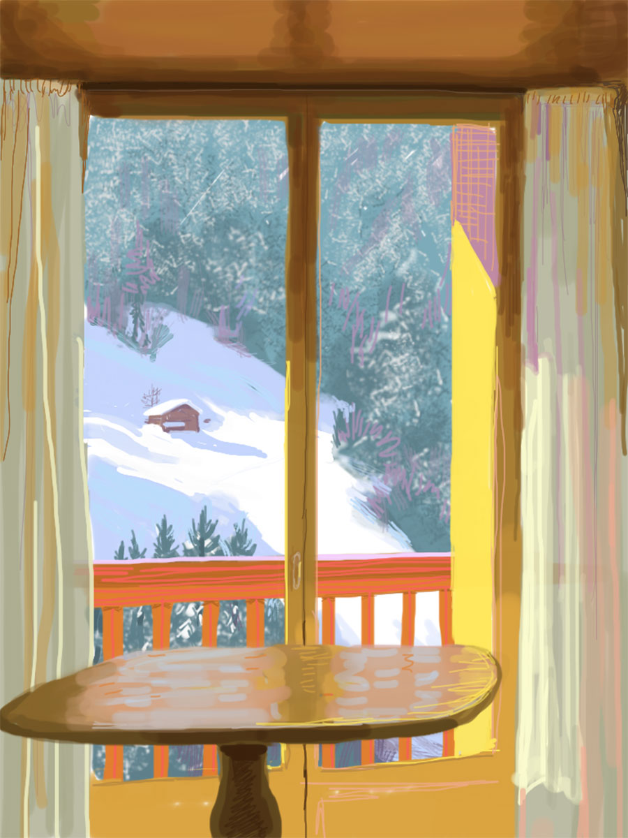 Chalet window, french alps, feb 2012